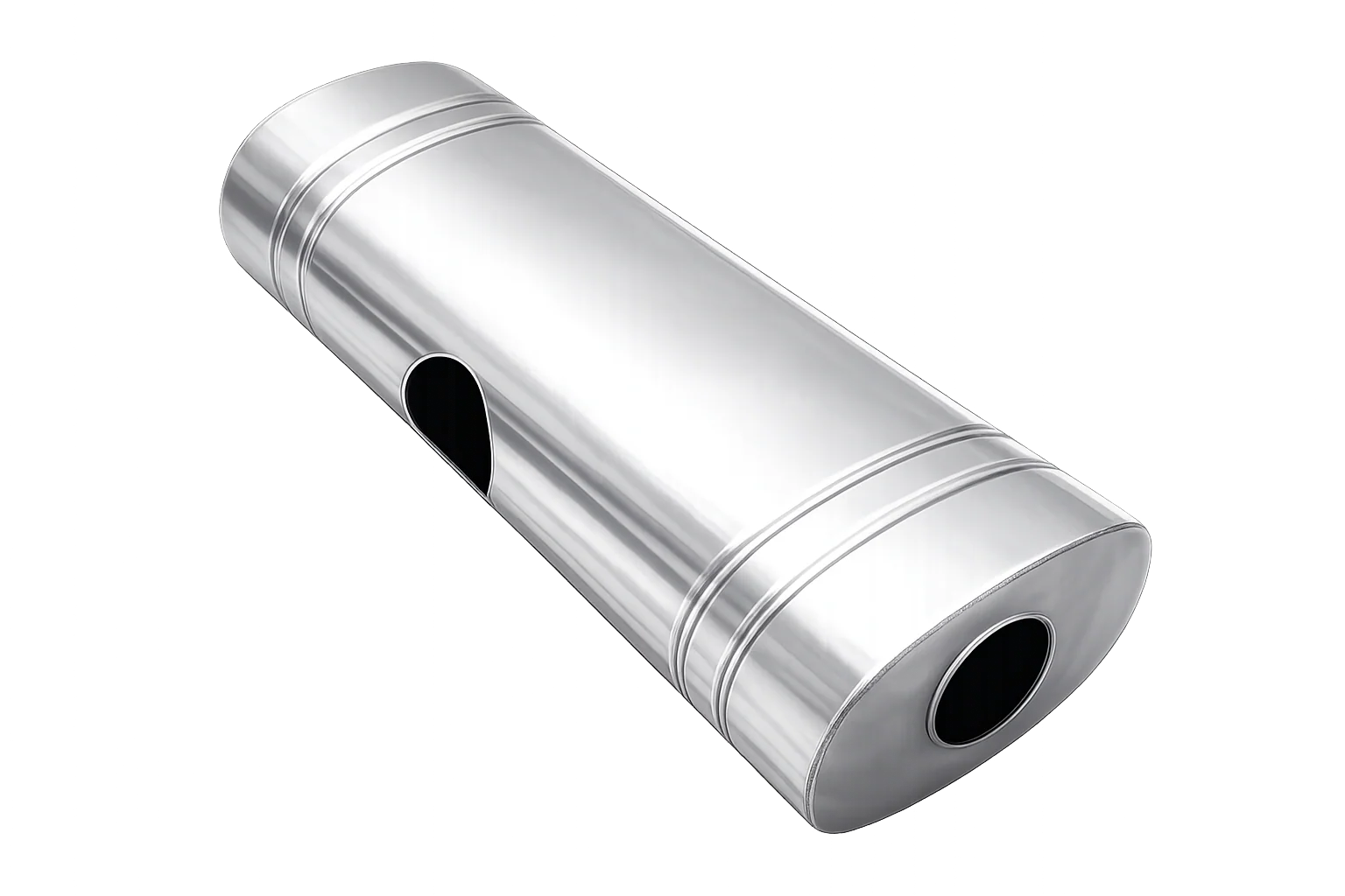 EAST WEST 3" Inlet muffler twin 2.5" outlet 304 Stainless Steel