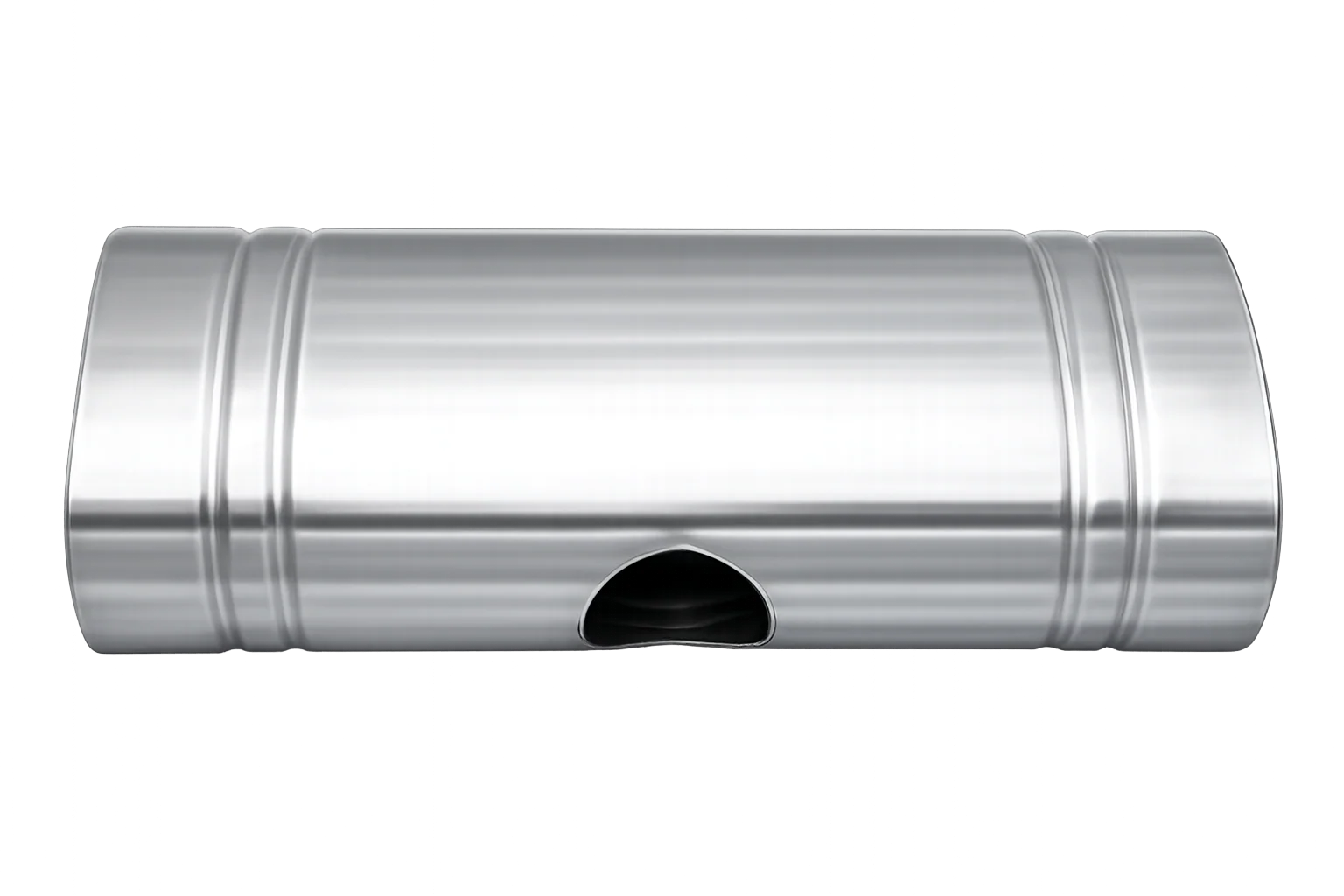 EAST WEST 3" Inlet muffler twin 2.5" outlet 304 Stainless Steel - Image 2
